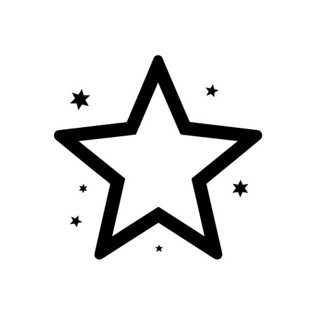 Glowing Star silhouette vector illustration. Glowing Star silhouette, Icon and Sign.のイラスト素材