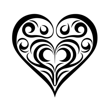 Harmonious Heart silhouette vector illustration. Harmonious Heart silhouette, Icon and Sign.のイラスト素材