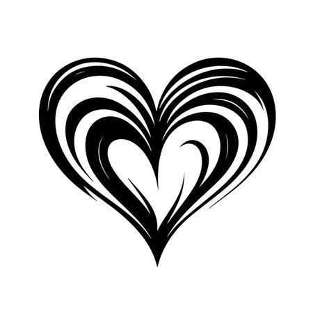 Harmonious Heart silhouette vector illustration. Harmonious Heart silhouette, Icon and Sign.のイラスト素材