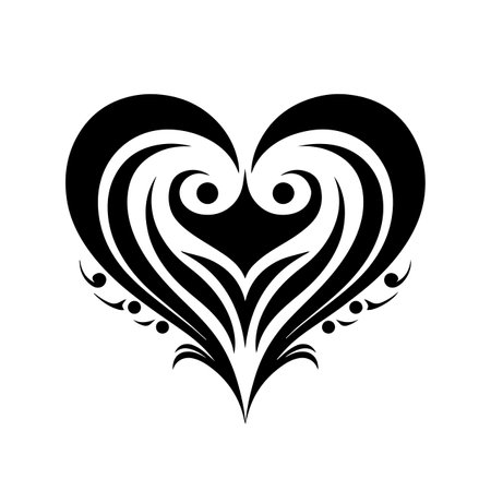 Harmonious Heart silhouette vector illustration. Harmonious Heart silhouette, Icon and Sign.のイラスト素材