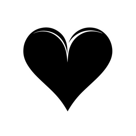 Heart silhouette vector illustration. Heart silhouette, Icon and Sign.のイラスト素材