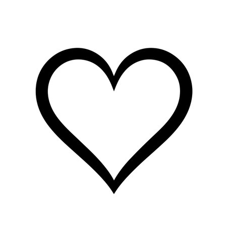 Heart silhouette vector illustration. Heart silhouette, Icon and Sign.のイラスト素材