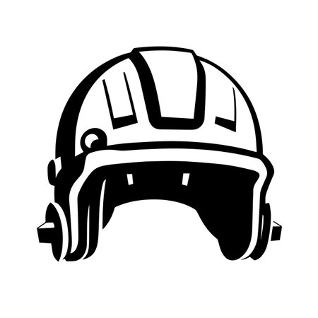 Helmet silhouette vector illustration. Helmet silhouette, Icon and Sign.のイラスト素材