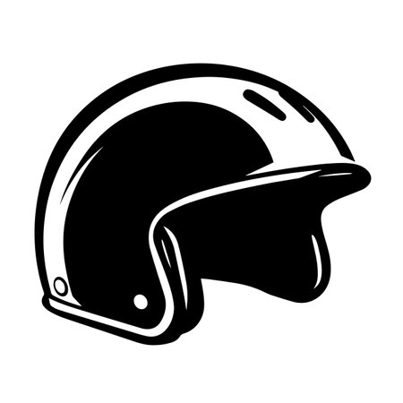 Helmet silhouette vector illustration. Helmet silhouette, Icon and Sign.のイラスト素材