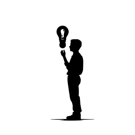 Idea silhouette vector illustration. Idea silhouette, Icon and Sign.のイラスト素材