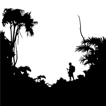 Jungle silhouette vector illustration. Jungle silhouette, Icon and Sign.のイラスト素材