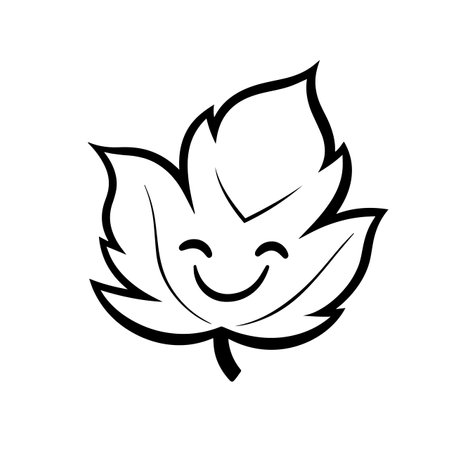Laughing Leaf silhouette vector illustration. Laughing Leaf silhouette, Icon and Sign.のイラスト素材