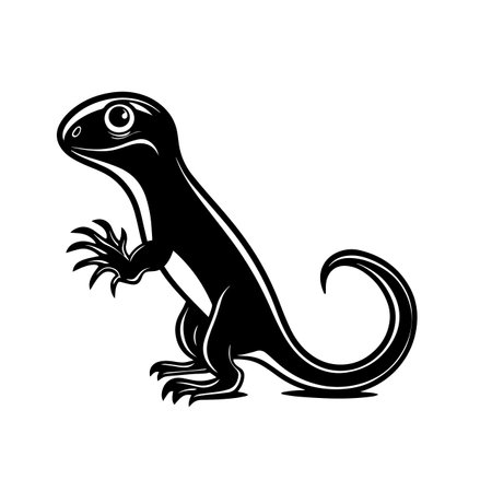 Lizard silhouette vector illustration. Lizard silhouette, Icon and Sign.のイラスト素材