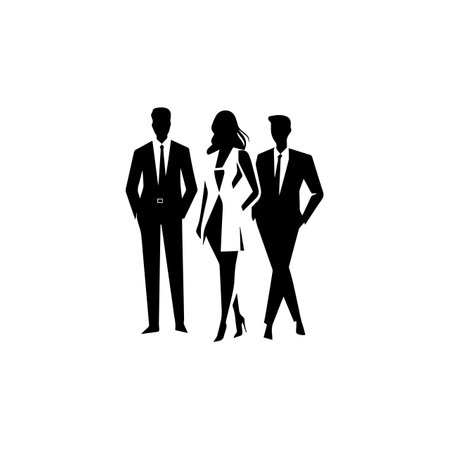 Minimalist business people logo vector illustration. Minimalist business people logo, Icon and Sign.のイラスト素材