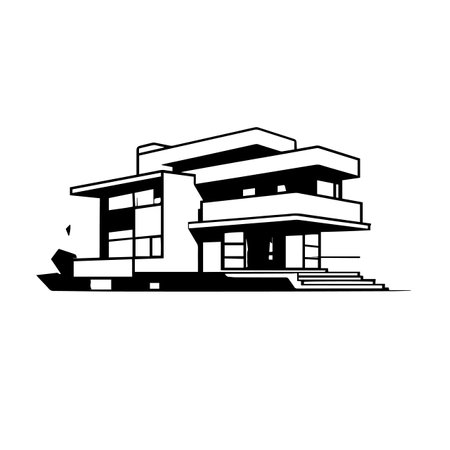 Minimalist modern house logo vector illustration. Minimalist modern house logo, Icon and Sign.のイラスト素材