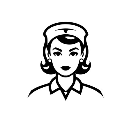 Minimalist nurse logo vector illustration. Minimalist nurse logo, Icon and Sign.のイラスト素材