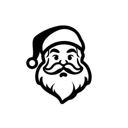 Minimalist santa logo vector illustration. Minimalist santa logo, Icon and Sign.のイラスト素材