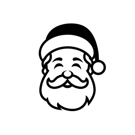 Minimalist santa logo vector illustration. Minimalist santa logo, Icon and Sign.のイラスト素材