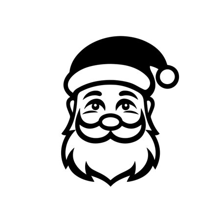 Minimalist santa logo vector illustration. Minimalist santa logo, Icon and Sign.のイラスト素材