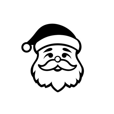 Minimalist santa logo vector illustration. Minimalist santa logo, Icon and Sign.のイラスト素材