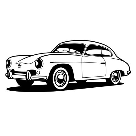 Minimalist vintage car logo vector illustration. Minimalist vintage car logo, Icon and Sign.のイラスト素材