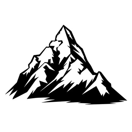 Peak silhouette vector illustration. Peak silhouette, Icon and Sign.のイラスト素材