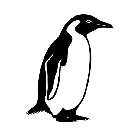 Penguinsilhouette vector illustration. Penguinsilhouette, Icon and Sign.のイラスト素材