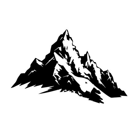 Pixelated Peak silhouette vector illustration. Pixelated Peak silhouette, Icon and Sign.のイラスト素材