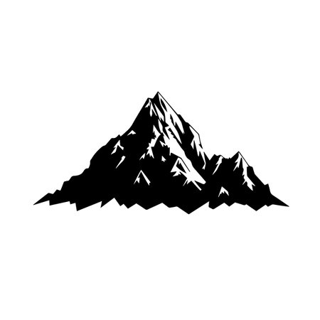 Pixelated Peak silhouette vector illustration. Pixelated Peak silhouette, Icon and Sign.のイラスト素材