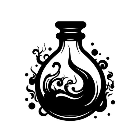 Potion silhouette vector illustration. Potion silhouette, Icon and Sign.のイラスト素材