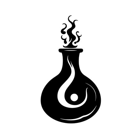 Potion silhouette vector illustration. Potion silhouette, Icon and Sign.のイラスト素材