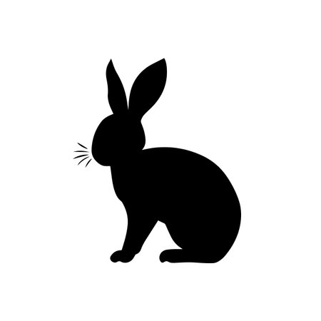 Rabbit silhouette vector illustration. Rabbit silhouette, Icon and Sign.のイラスト素材