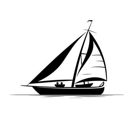 Sail silhouette vector illustration. Sail silhouette, Icon and Sign.のイラスト素材