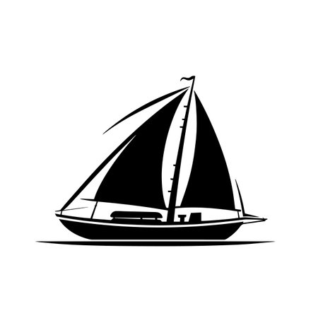 Sail silhouette vector illustration. Sail silhouette, Icon and Sign.のイラスト素材