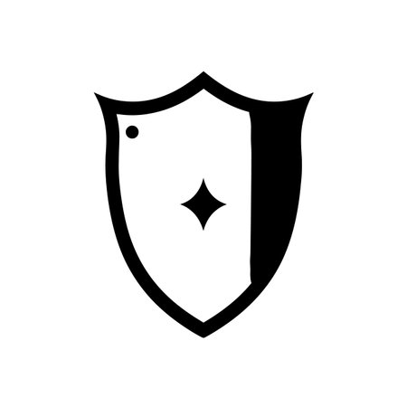 Shield silhouette vector illustration. Shield silhouette, Icon and Sign.のイラスト素材