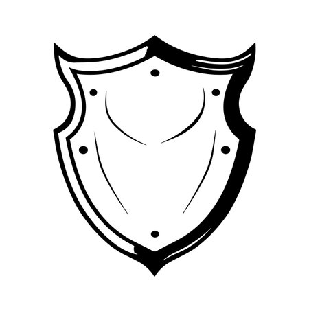 Shield silhouette vector illustration. Shield silhouette, Icon and Sign.のイラスト素材