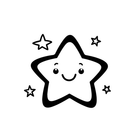 Twinkling Star silhouette vector illustration. Twinkling Star silhouette, Icon and Sign.のイラスト素材