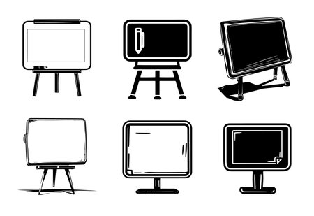 Set of Digital whiteboard vector illustration. Digital whiteboard Icon and Sign.のイラスト素材