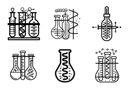 Set of Genetic testing kit vector illustration. Genetic testing kit Icon and Sign.のイラスト素材