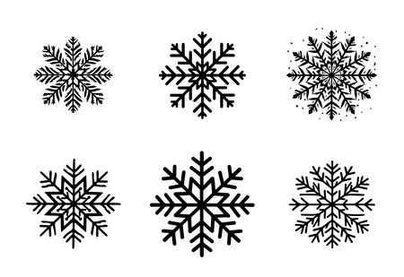 Set of Winter snowflakes vector illustration. Winter snowflakes Icon and Sign.のイラスト素材