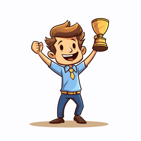 Vector illustration of a cartoon award set.のイラスト素材