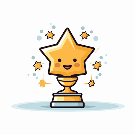 Vector illustration of a cartoon award set.のイラスト素材