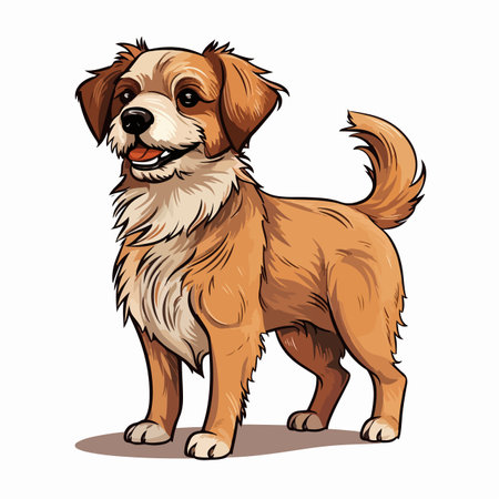 Vector illustration of kids petting dogs.のイラスト素材