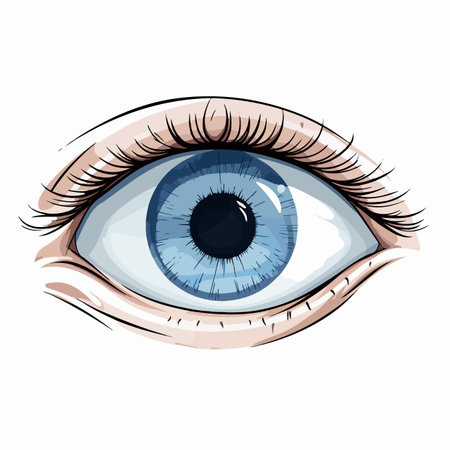 Vector illustration of outline eye icons.のイラスト素材