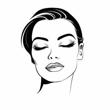 Vector illustration of facial mascot 30s.のイラスト素材