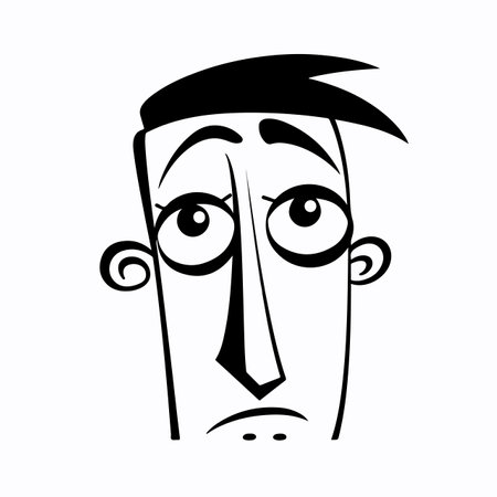 Vector illustration of male portraits with various hairstyles.のイラスト素材