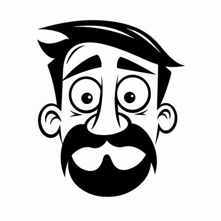 Vector illustration of male portraits with various hairstyles.のイラスト素材