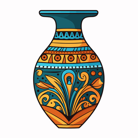 Vector illustration of vintage Greek vases in black silhouette.のイラスト素材