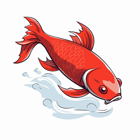 Vector illustration of Koi carp fishes.のイラスト素材