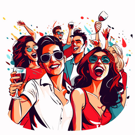 Vector illustration of photobooth party funny elements.のイラスト素材