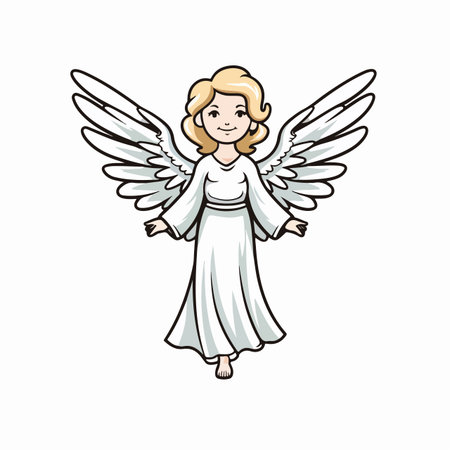 Vector illustration of a cute set of angel wings.のイラスト素材