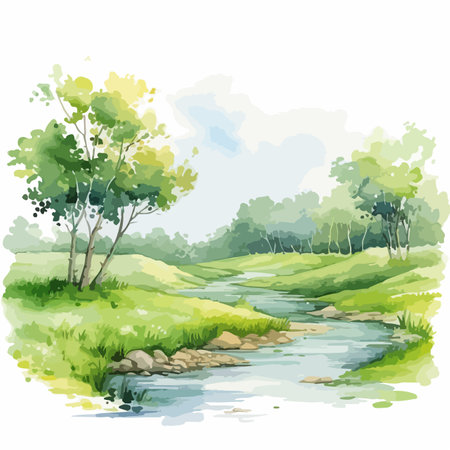 Watercolor vector illustration of a seamless pattern with olive branches and leaves.のイラスト素材