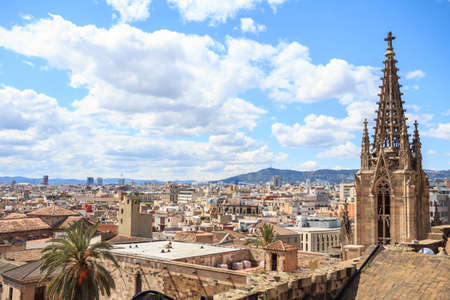 The view from the top of Barcelona Cathedralの写真素材