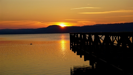Sunset Schmachter Seeの写真素材