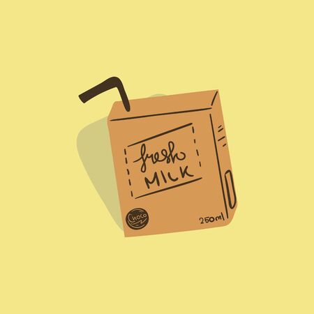 hand drawn choco milk vector illustration. creative food designs for fabric, wrapping, wallpaper, textile, apparel.のイラスト素材